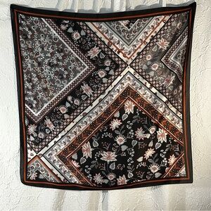 GIANI BERNINI patchwork floral print square scarf bandana - Neutral /
Black-NWT